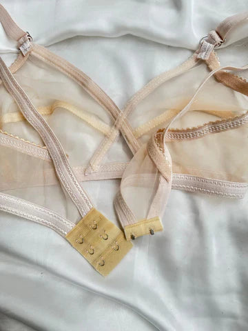 Non-Padded & Non-Wired Cotton Full Cover Full Net Transparent Bra [Pack of 2] 🎁